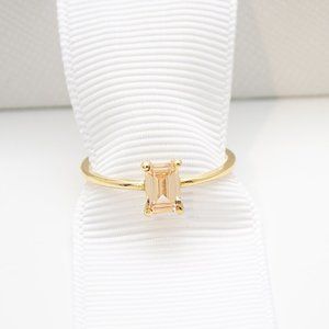 Solid 10K Yellow Gold Smoky Topaz Ring